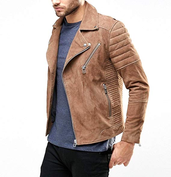 Genuine Leather Suede Jacket for Men Decrum Mens Suede Jacket