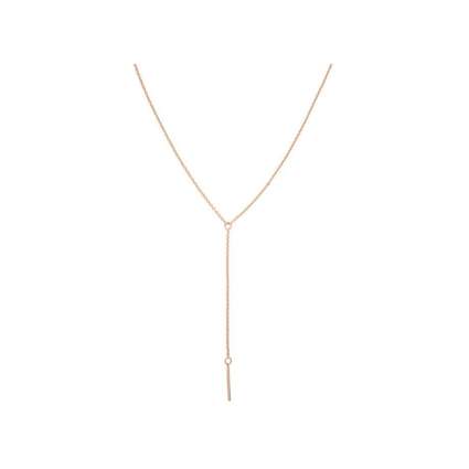 yellow gold plated lariat bar necklace