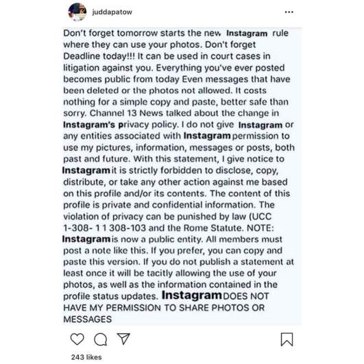 Judd Apatow Instagram Hoax
