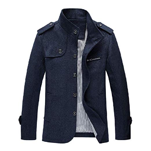 mens peacoat single breasted