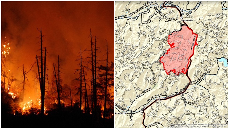 Milepost 97 Fire Map Size, Evacuations & Updates