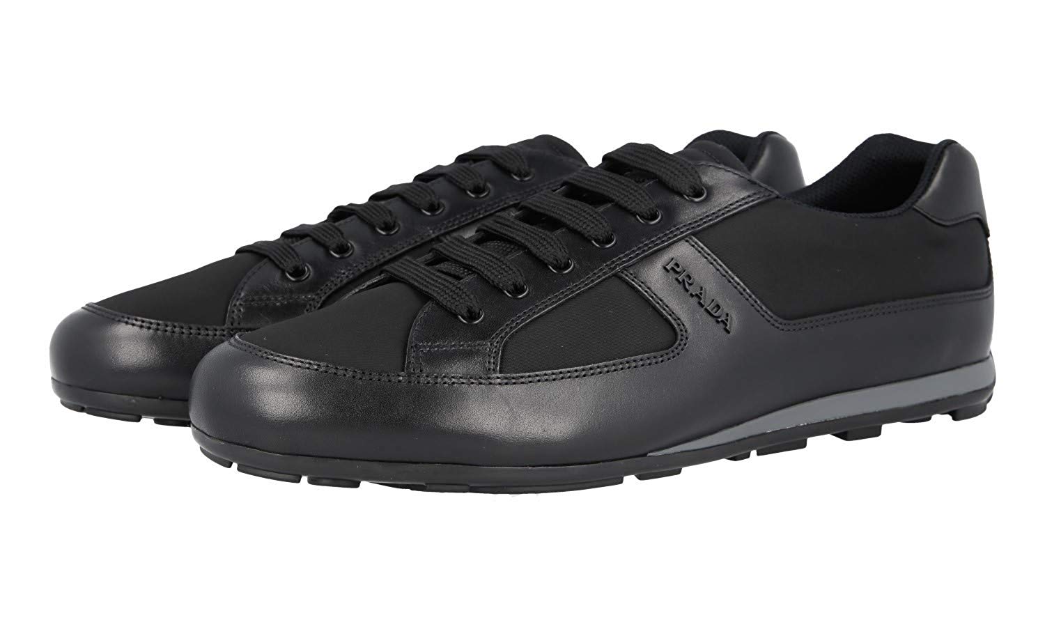 mens all black leather tennis shoes