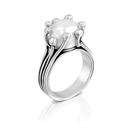 sterling silver cultured pearl ring