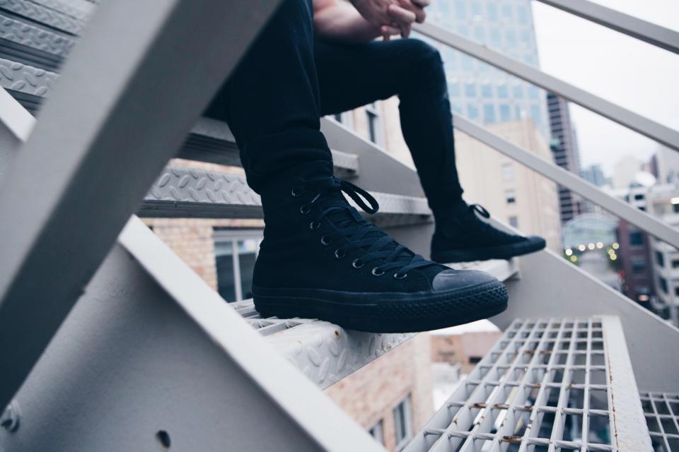 black casual sneakers