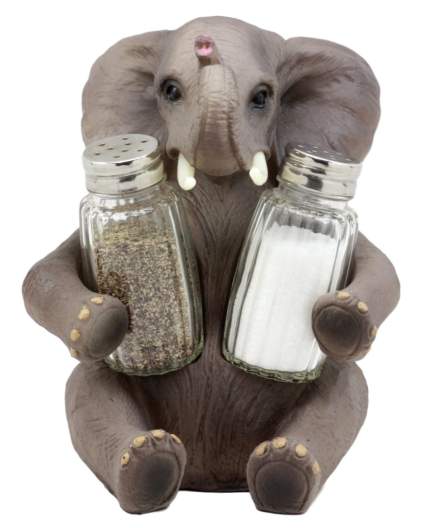 Elephant Glass Salt & Pepper Shakers Ho
