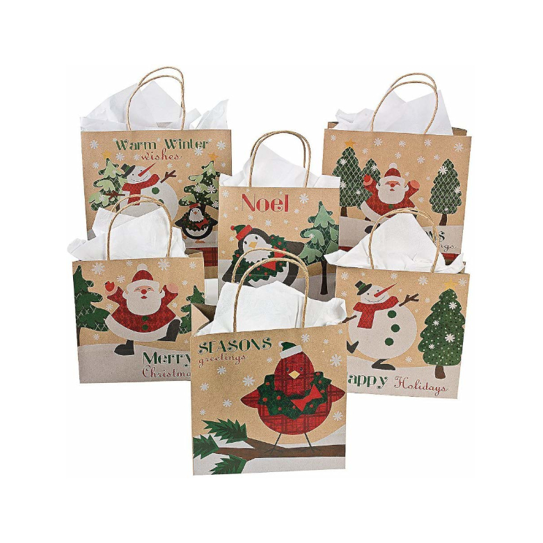 6 Designs 14121285-B870 Berwick Offray 48 Ct Christmas Gift Bags 