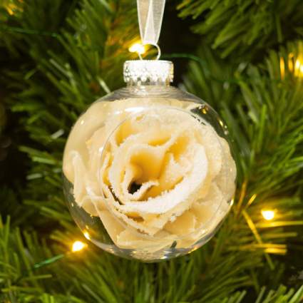 White rose Christmas ornament