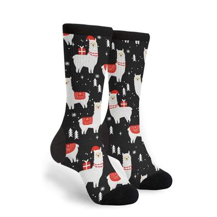 llama christmas socks