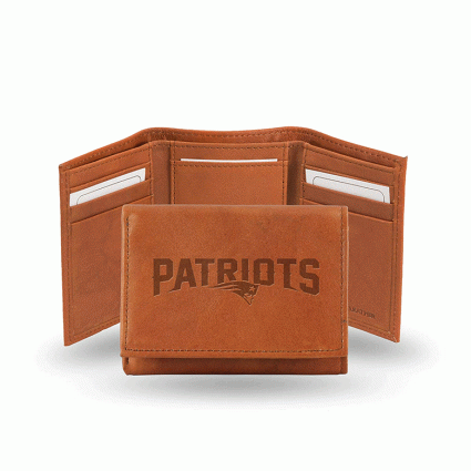 patriots embossed trifold wallet
