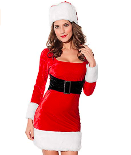 Jug&Po Women's 2PC Mrs Santa Claus Christmas Dress
