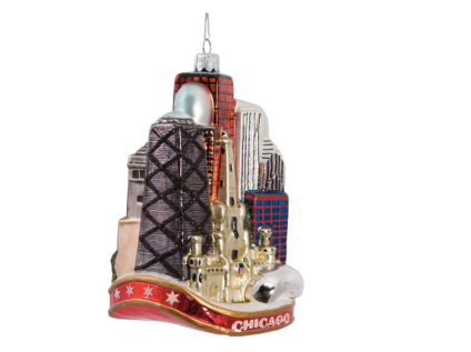 Kurt Adler 5-Inch Glass Chicago City Ornament