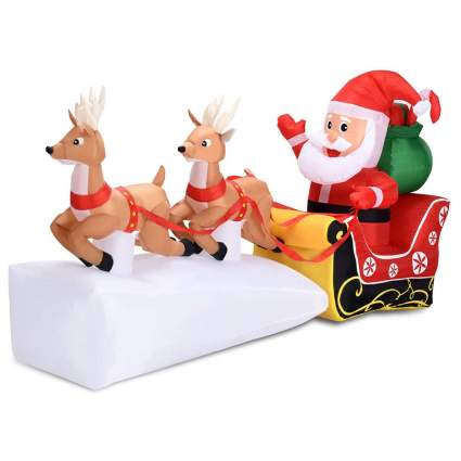 Blow up decoration of Santa's sleigh