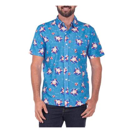 Santa Hawaiian Ugly Christmas Button Down Shirt