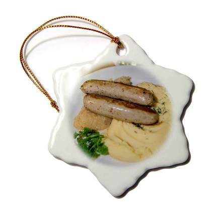 Snowflake ornament with sausage