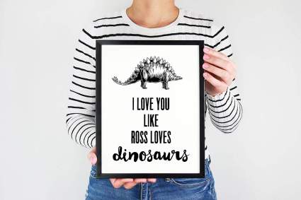 Friends TV Show Poster- Ross Loves Dinosaurs