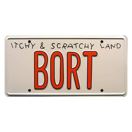 Itchy & Scratchy Land Bort License Plate