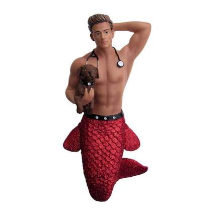 Merman with a puppy