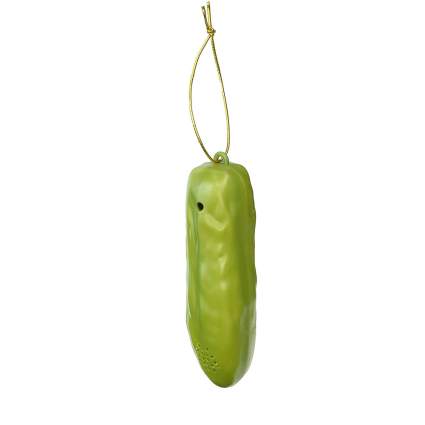 Light green pickle on a gold cord