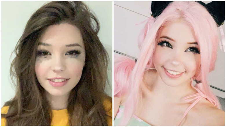 Delphine without and makeup wig belle Belle Delphine.