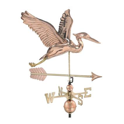 copper heron weathervane