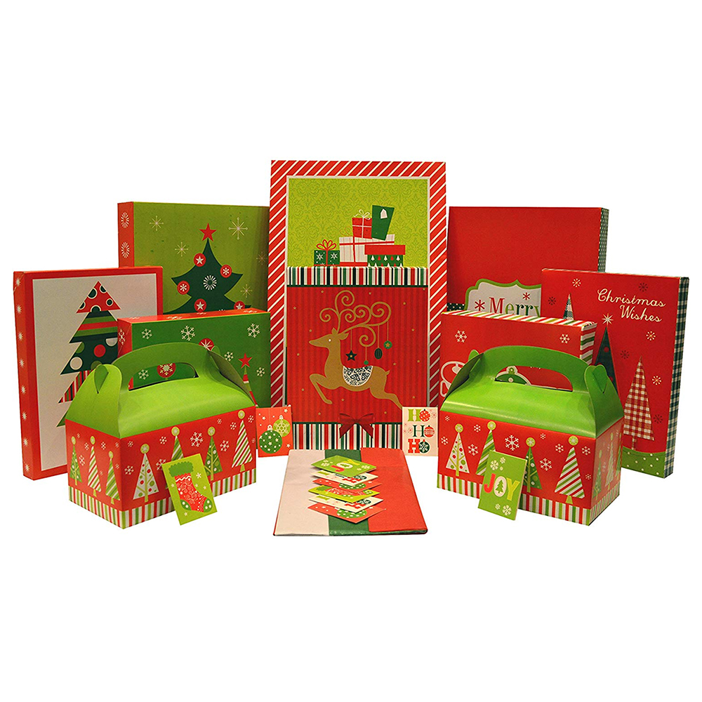 Christmas House Shaped Gift Boxes 4 Sizes to Choose 3 Varieties 