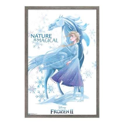 Frozen 2 Elsa and Ice Horse Framed Poster