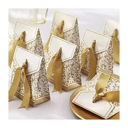 Gold wedding favor boxes