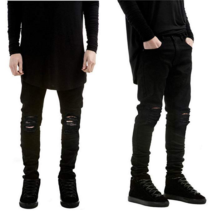 best black ripped jeans mens
