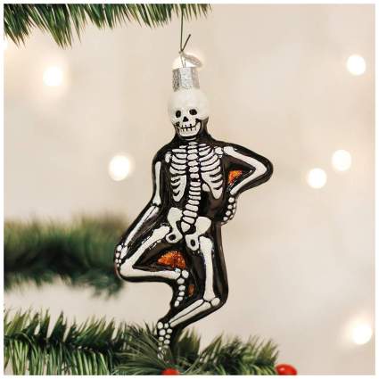 Skeleton ornament on Christmas tree