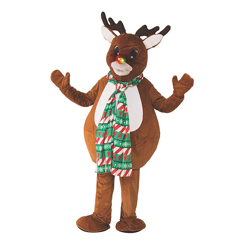 Christmas Deer Mascot Costume Reindeer Adult Animals Cosplay Props Unisex Parade 