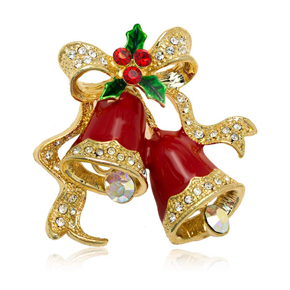Mother's Day Gifts for Her Vintage Gold Large Snowflake with Ruby Red Prong Set Crystal Rhinestones Pin Brooch