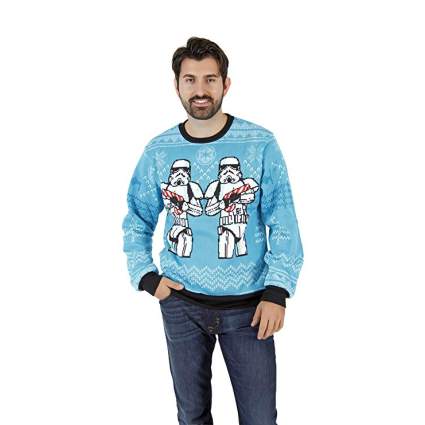 Star Wars Stormtroopers with Candy Cane Christmas Sweater