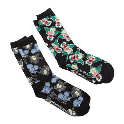 The Simpsons KrustyItchy Scratchy Adult Crew Socks
