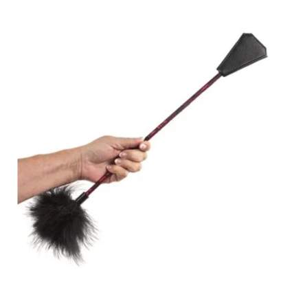 Black feather and spanking crop combo