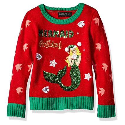 Blizzard Bay Mermaid Kids Ugly Christmas Sweater