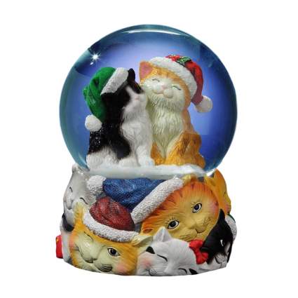 christmas cat snow globe