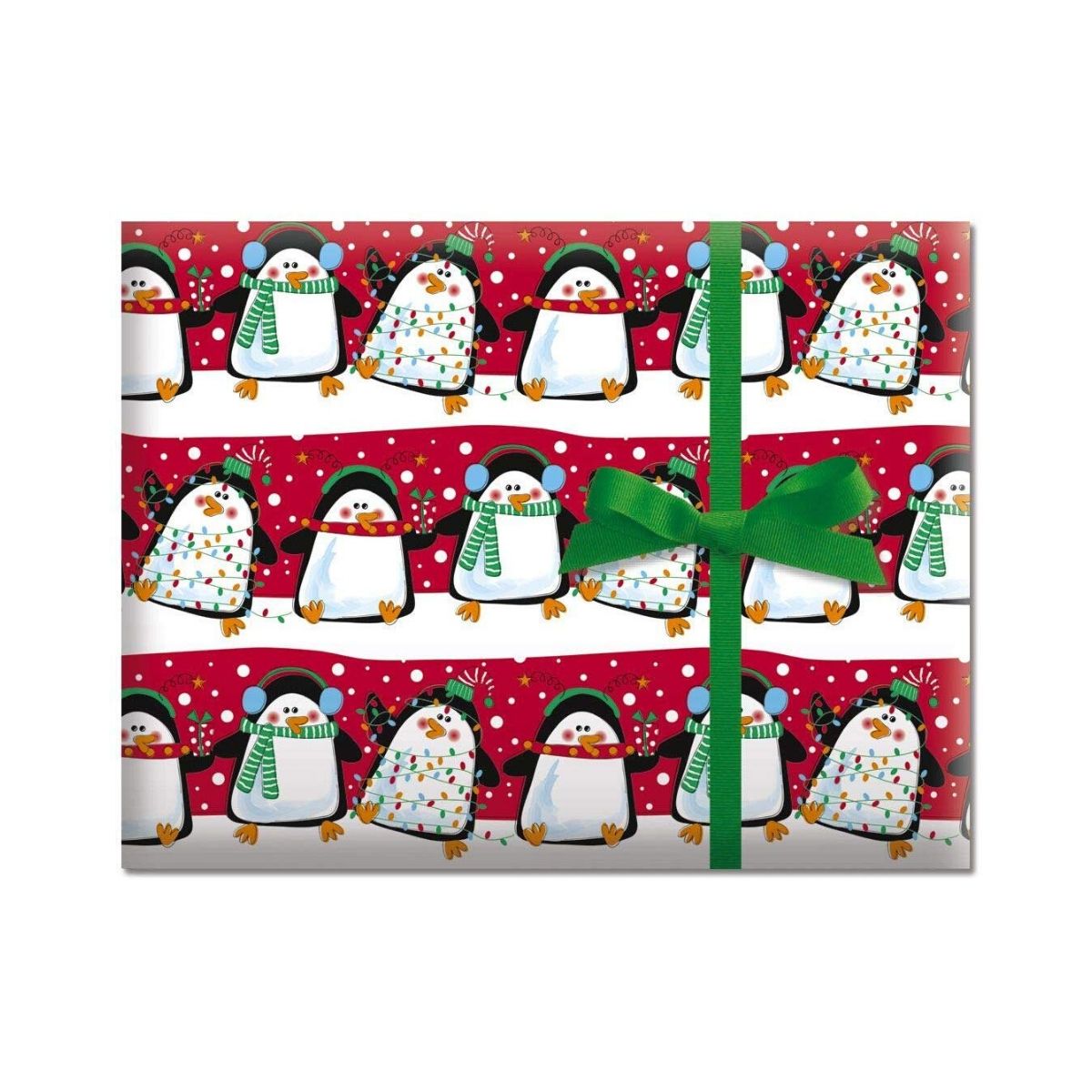 Red Penguin Wrapping Paper Cute Penguin Red Gift Wrap