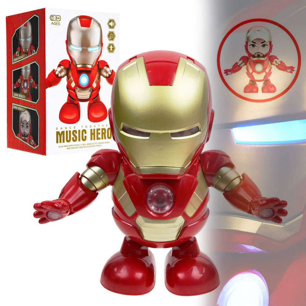 Dancing Iron Man Hero Marvel Avengers Infinity War Endgame Electric Musical Toys 