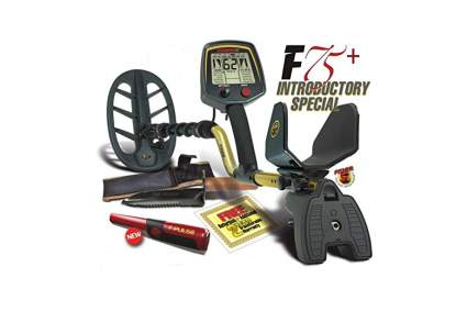 Fisher F75+ Waterproof Metal Detector with 11-Inch Coil Bundle Package