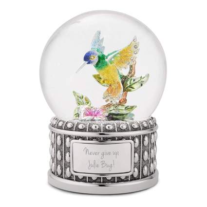hummingbird snow globe