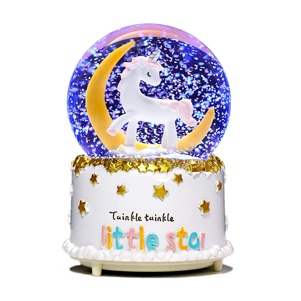 35 Best Snow Globes You Ll Absolutely Love 2022 Heavy Com   Light Up Unicorn Snow Globe 