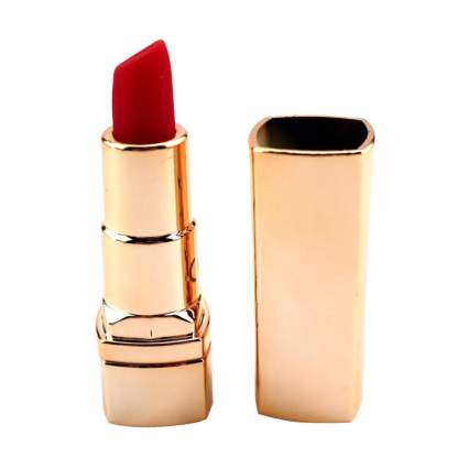 Red lipstick discreet vibe with gold case