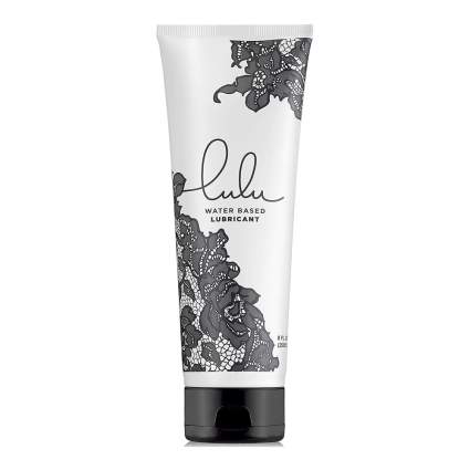white and black lace bottle of lulu lubricant