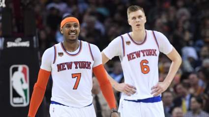 Mavericks’ Kristaps Porzingis Sounds off on Carmelo Anthony’s Debut