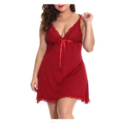 plus size red negligee