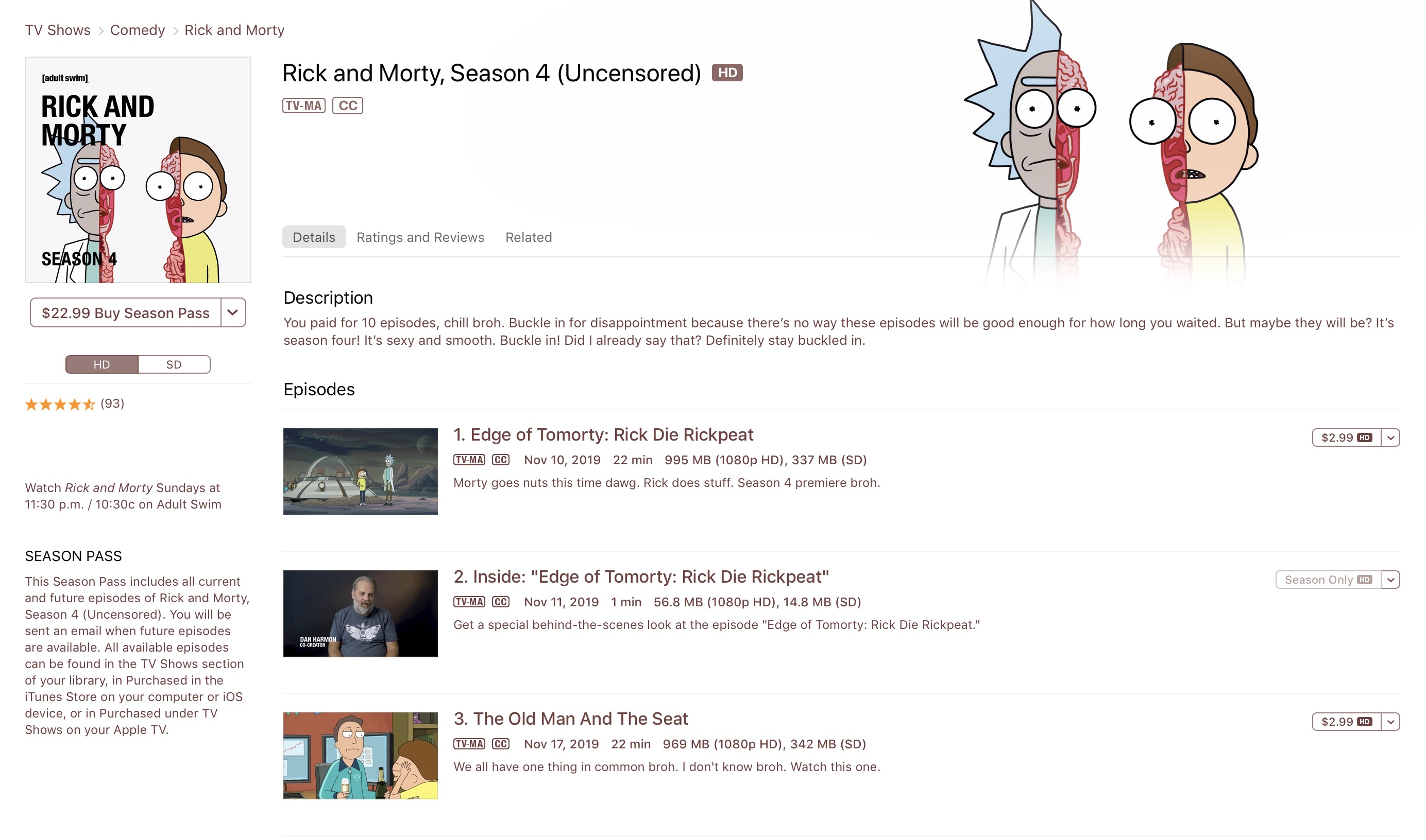 rick and morty season 2 episode 1 uncensored