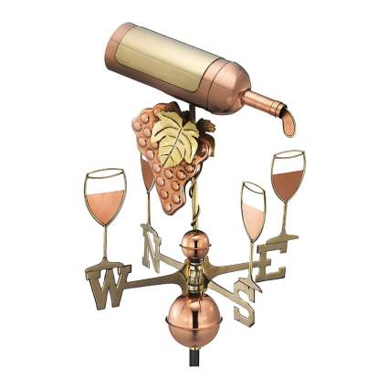 copper wine bottle weathervane