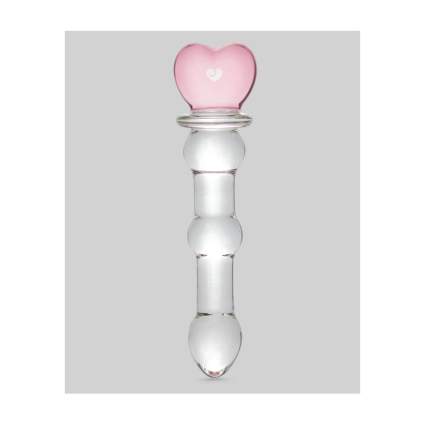 Glass wand with heart accent
