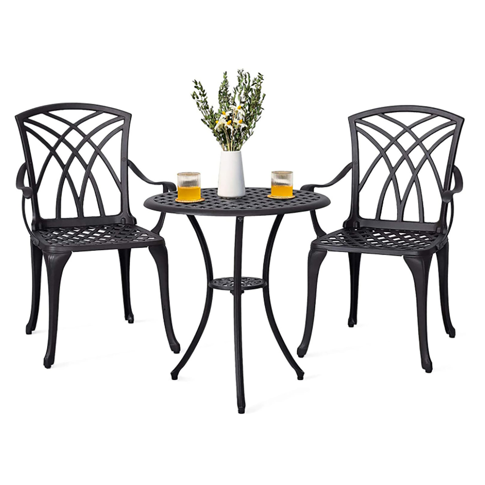 black cast iron patio set