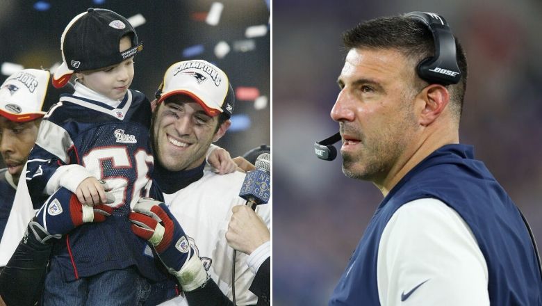 Titans Mike Vrabel Family. His Son Tyler Vrabel plays football at Boston College